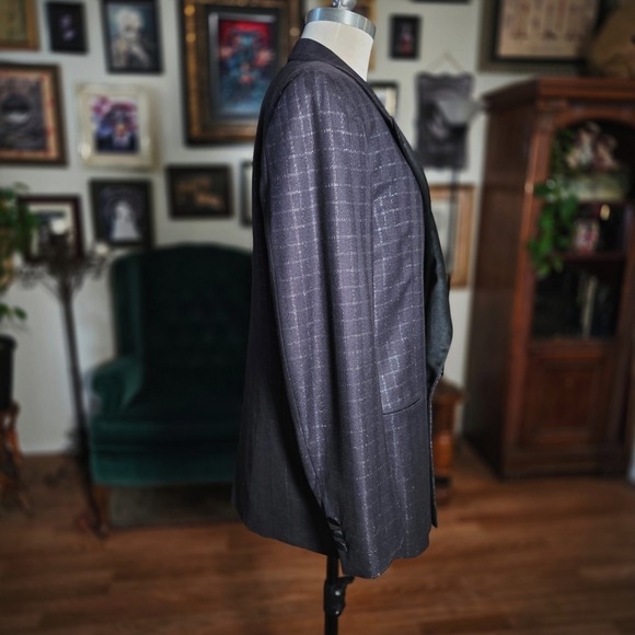 Vintage 80s Yves Saint Laurent Mens Double Breasted Blazer Jacket Italy Wool - Picture 4 of 8